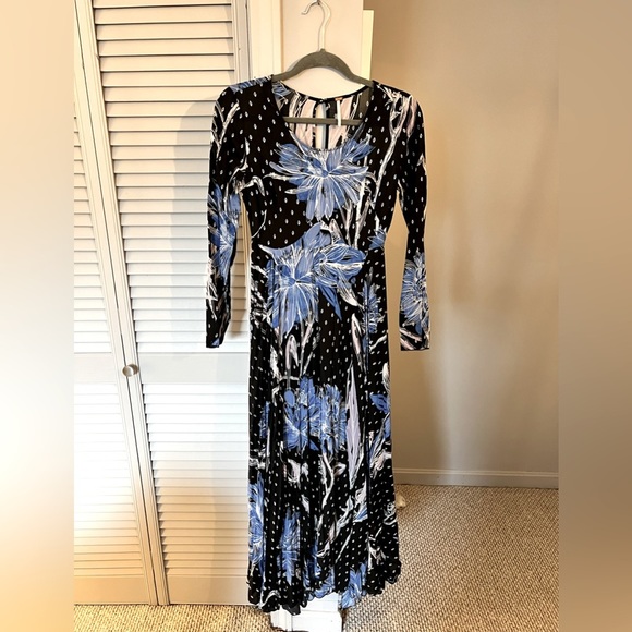 Vintage Free People - First Kiss Floral Printed Long Sleeve Maxi Dress -… - Picture 3 of 13